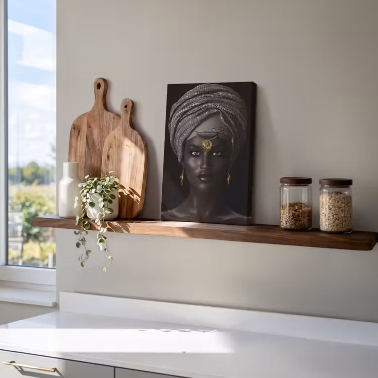 Canvas schilderij - Vrouw - Afrikaans - Goud — 4