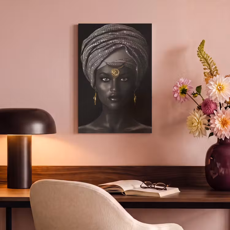 Canvas schilderij - Vrouw - Afrikaans - Goud — 6