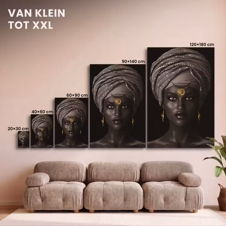 Canvas schilderij - Vrouw - Afrikaans - Goud — 8