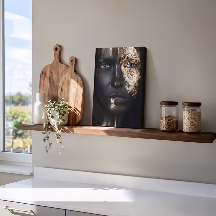 Canvas schilderij - Vrouw - Bladgoud - Black and Gold — 4