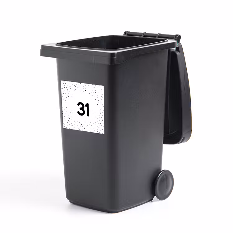 Container sticker huisnummer vierkant — 1