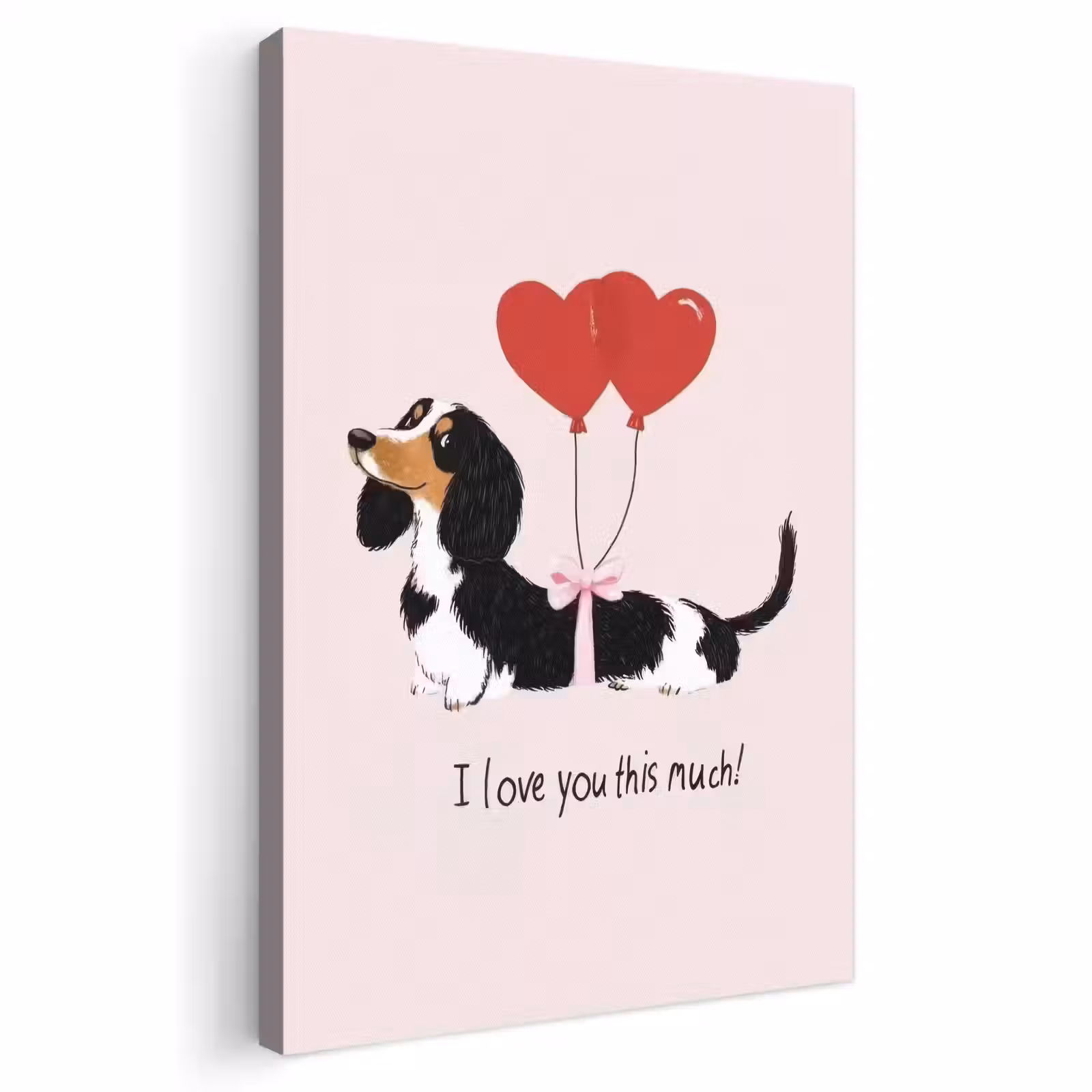 Canvas schilderij - Hond - Teckel - Valentijn - Love — 1