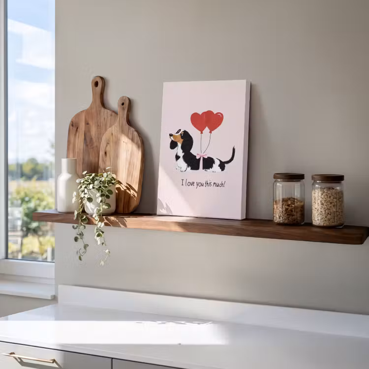Canvas schilderij - Hond - Teckel - Valentijn - Love — 4