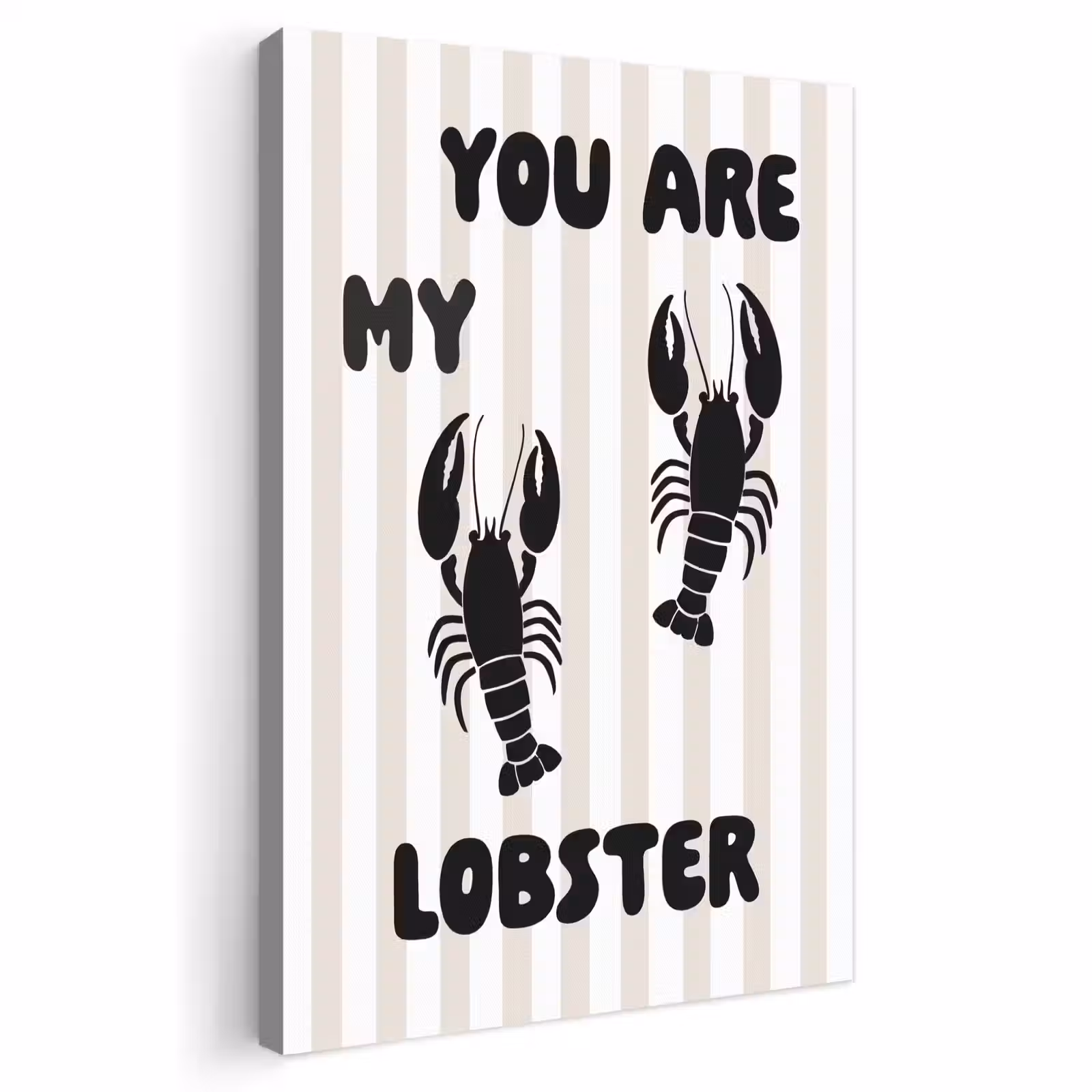 Canvas schilderij - Lobster - Beige - Minimalistisch — 1