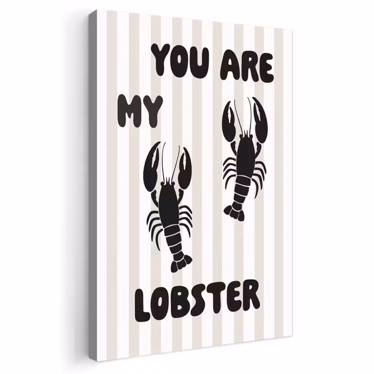 Canvas schilderij - Lobster - Beige - Minimalistisch — 1