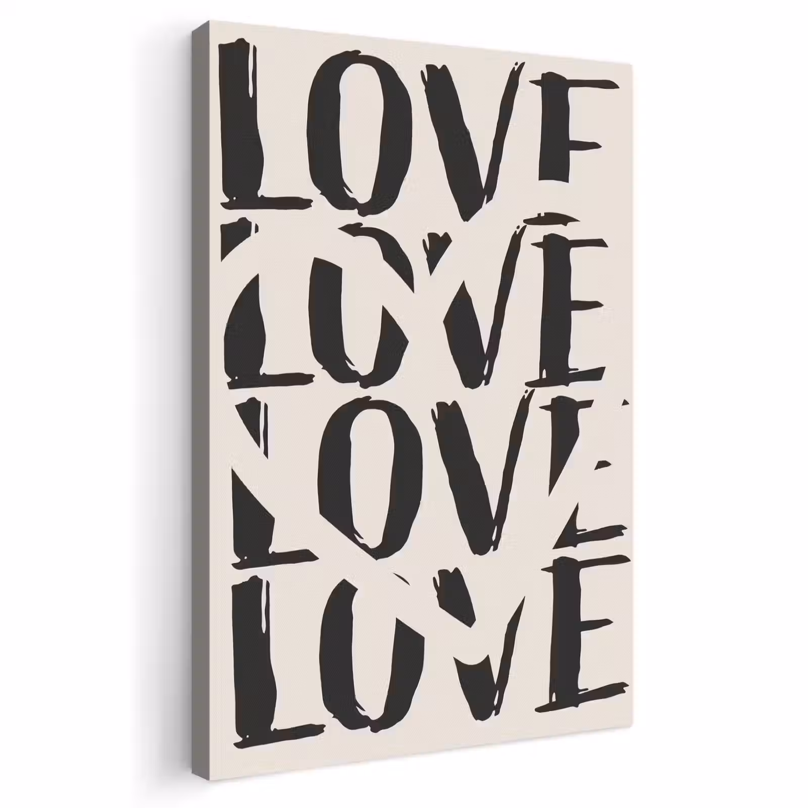 Canvas schilderij - Love - Hart - Beige — 1