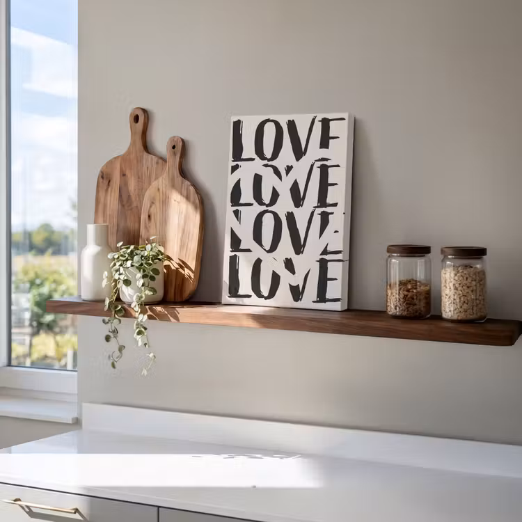 Canvas schilderij - Love - Hart - Beige — 4