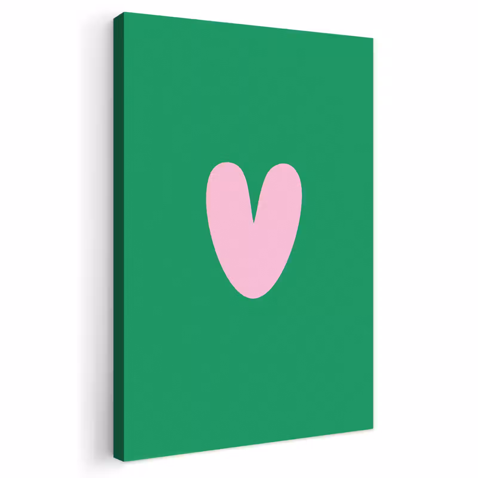 Canvas schilderij - Groen - Hart - Minimalistisch - Valentijn — 1