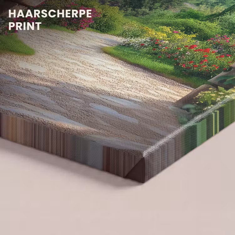 Canvas schilderij - Doorkijk - Landschap - Bloemen - Pad - Uitzicht — 5