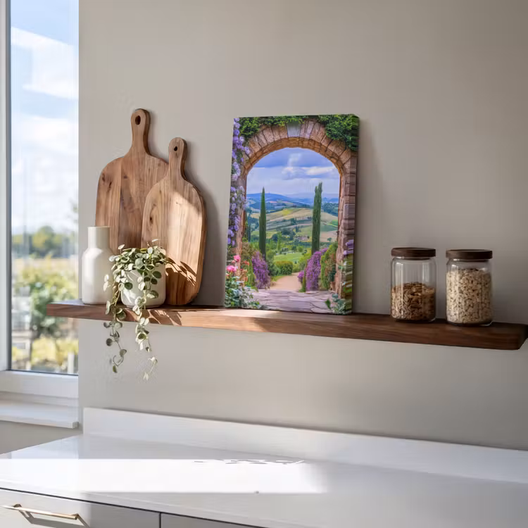 Canvas schilderij - Doorkijk - Toscane - Landschap - Poort — 4