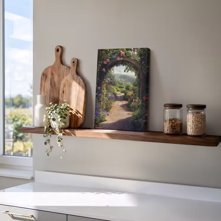 Canvas schilderij - Doorkijk - Landschap - Bloemen - Rozenboog - Natuur — 4