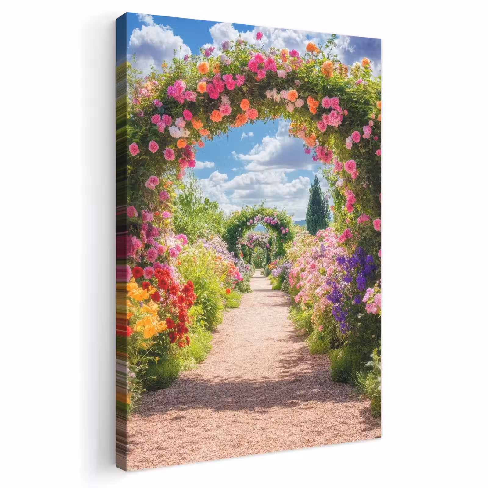 Canvas schilderij - Doorkijk - Bloemen - Kleurrijk - Natuur — 1