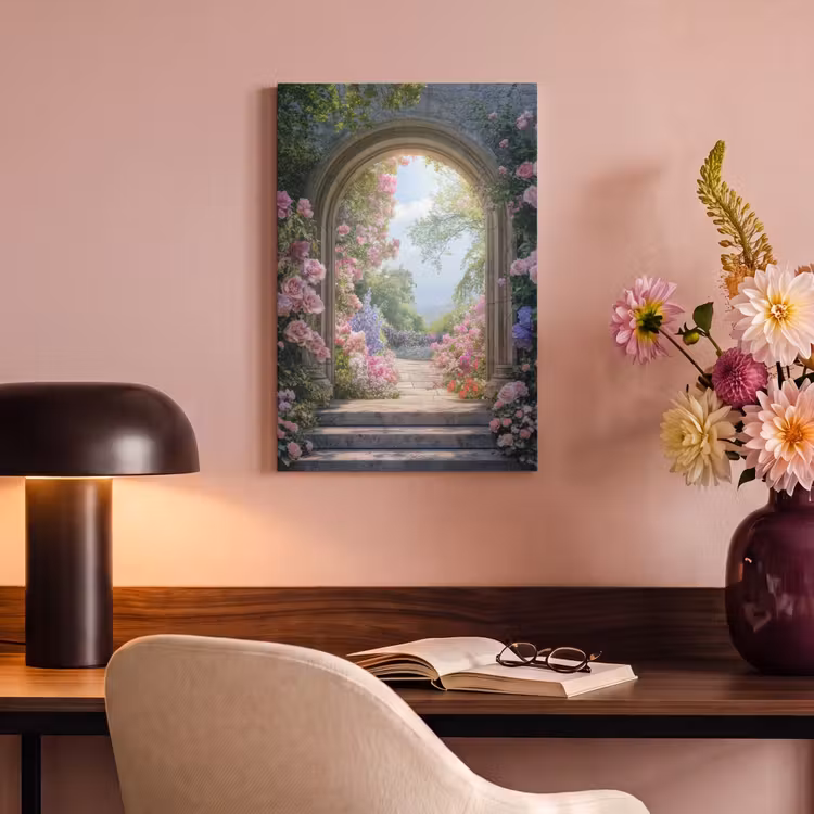 Canvas schilderij - Doorkijk - Rozen - Vintage - Bloemen — 6
