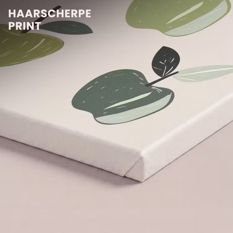Canvas schilderij - Appels - Groen - Illustratie - Bladeren — 5
