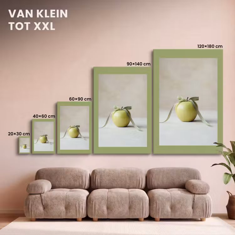 Canvas schilderij - Groen - Appel - Strikje — 7