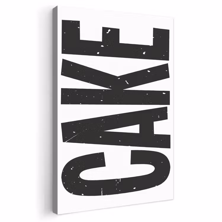 Canvas schilderij - Zwart - Cake - Eten - Decoratie — 1