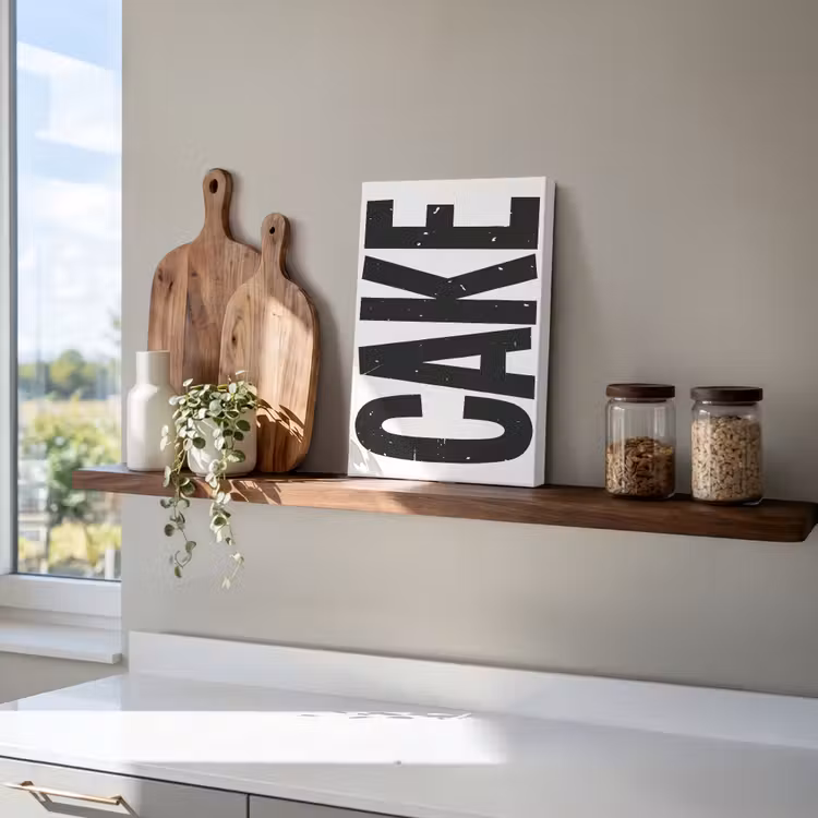 Canvas schilderij - Zwart - Cake - Eten - Decoratie — 4