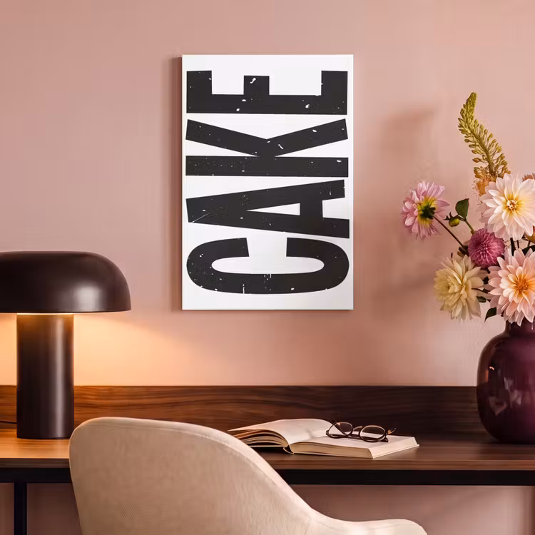 Canvas schilderij - Zwart - Cake - Eten - Decoratie — 6