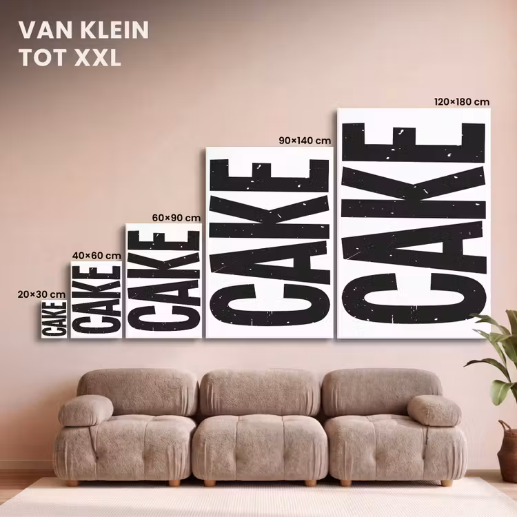 Canvas schilderij - Zwart - Cake - Eten - Decoratie — 7