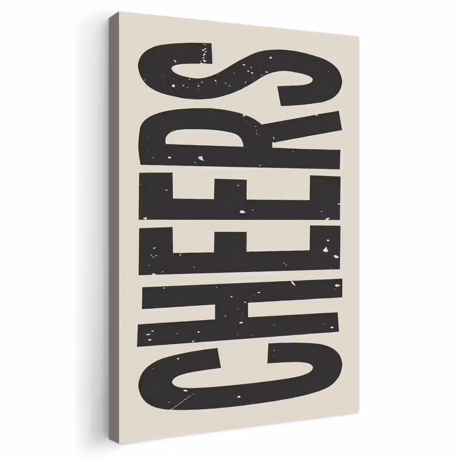 Canvas schilderij - Cheers - Japandi - Zwart - Letters — 1