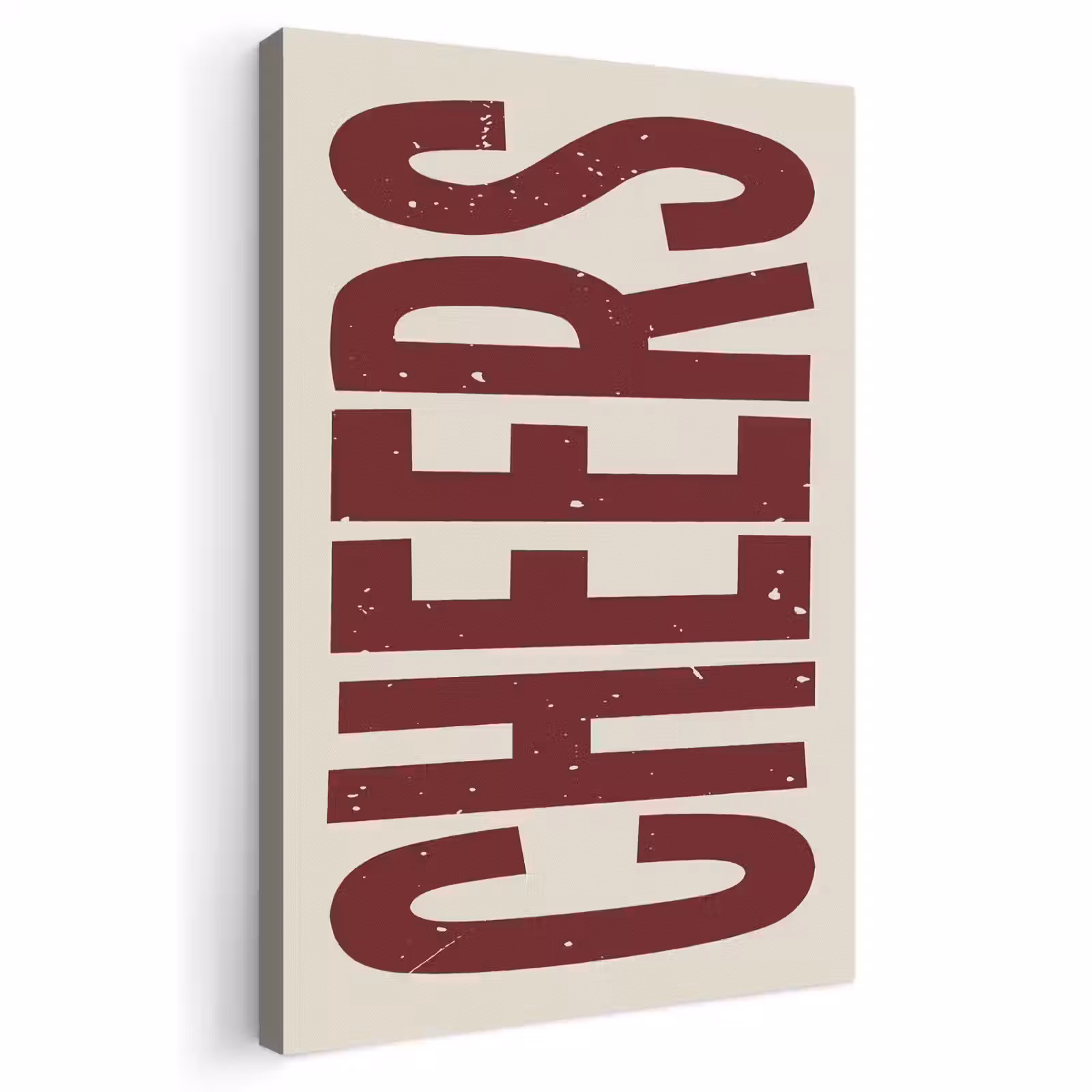 Canvas schilderij - Red - Cheers - Decoratie - Beige — 1