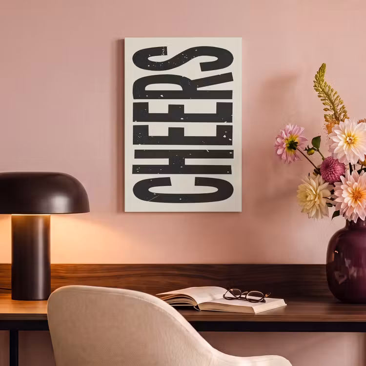 Canvas schilderij - Cheers - Japandi - Zwart - Letters — 6