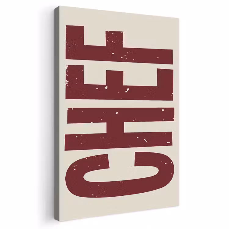 Canvas schilderij - Chef - Rood - Japandi - Vintage — 1