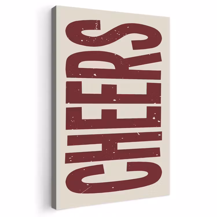 Canvas schilderij - Red - Cheers - Decoratie - Beige — 1