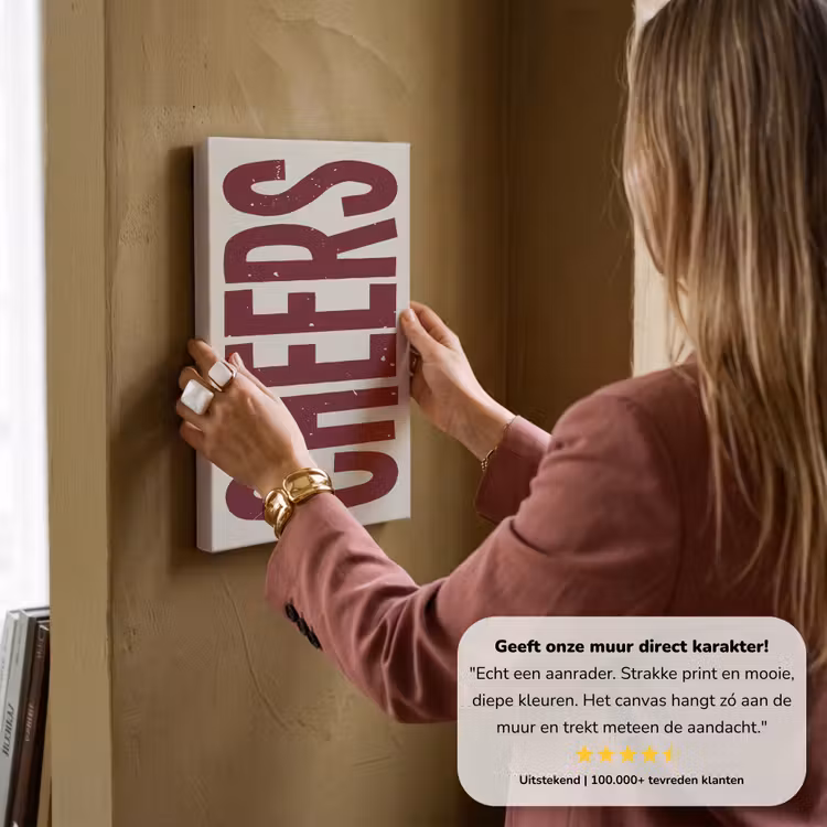 Canvas schilderij - Red - Cheers - Decoratie - Beige — 3