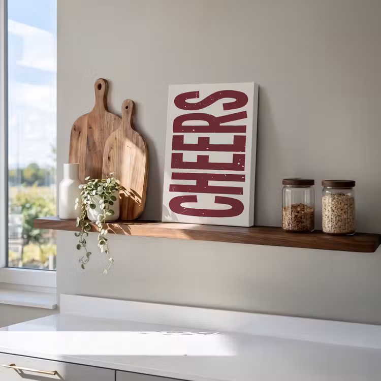 Canvas schilderij - Red - Cheers - Decoratie - Beige — 4