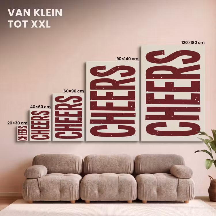 Canvas schilderij - Red - Cheers - Decoratie - Beige — 7