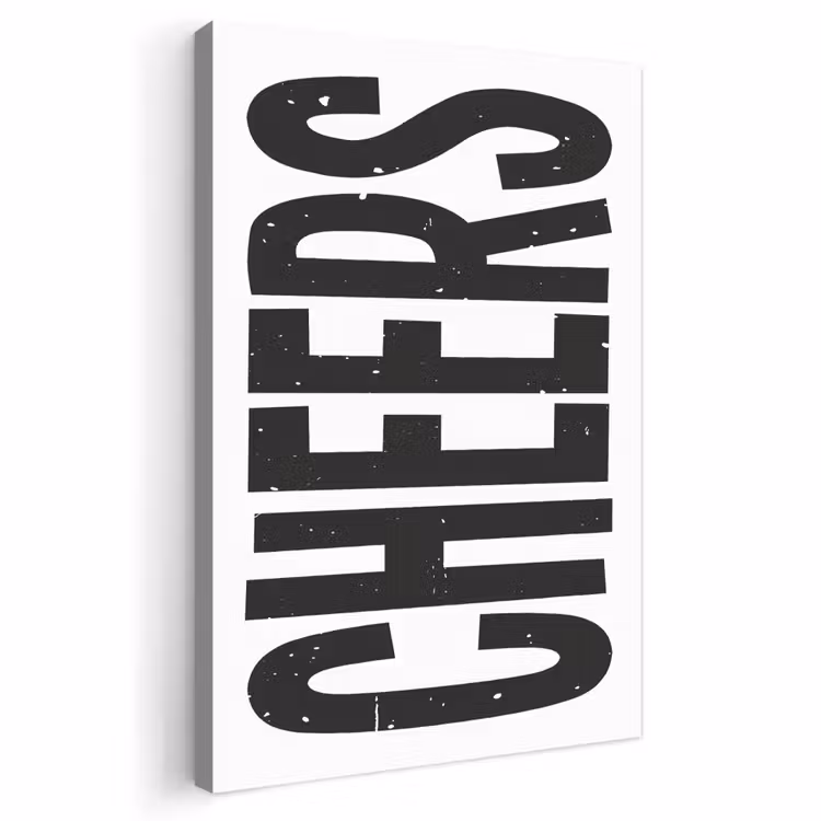 Canvas schilderij - Retro - Cheers - Zwart - Decoratie — 1