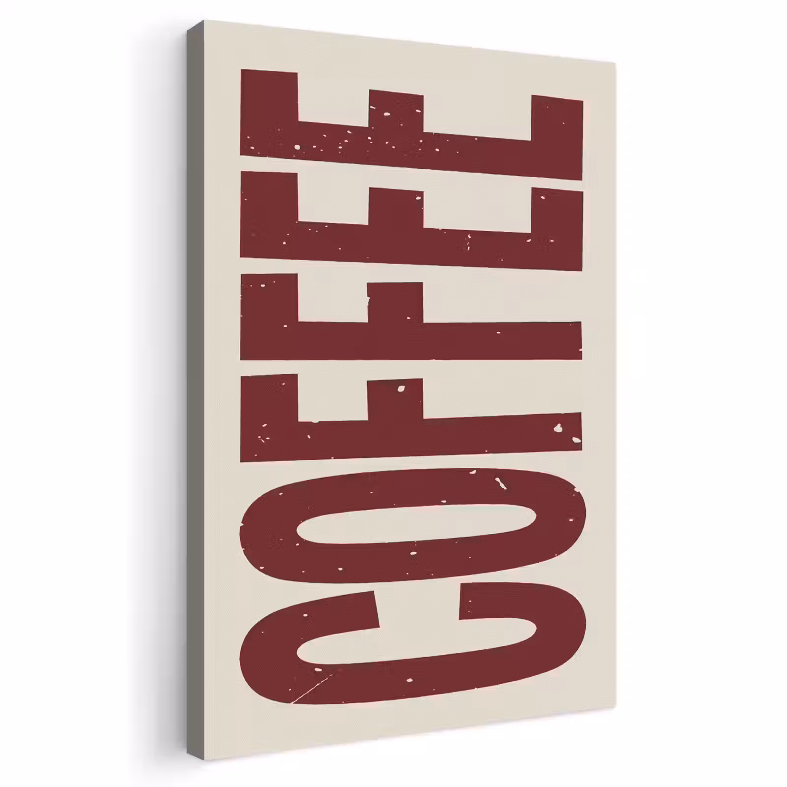 Canvas schilderij - Koffie -Japandi - Rood - Vintage — 1