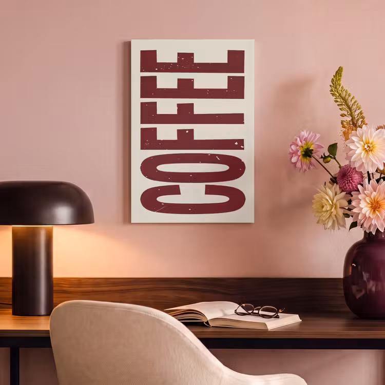 Canvas schilderij - Koffie -Japandi - Rood - Vintage — 6