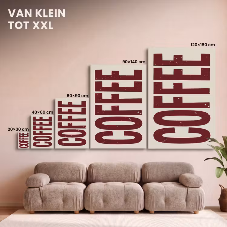 Canvas schilderij - Koffie -Japandi - Rood - Vintage — 7