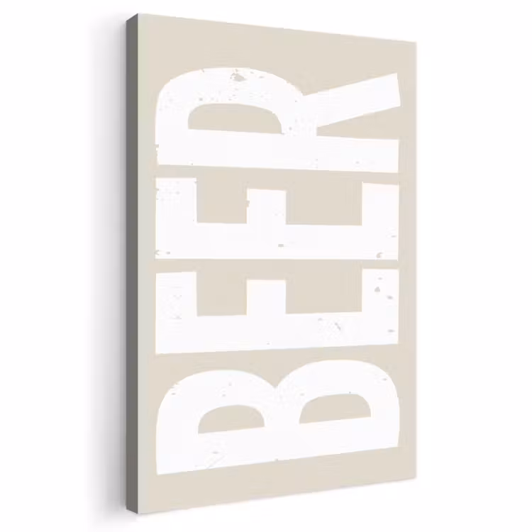 Canvas schilderij - Beer - Japandi - Beige - Decoratie — 1