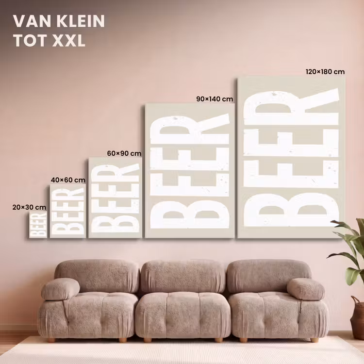 Canvas schilderij - Beer - Japandi - Beige - Decoratie — 7