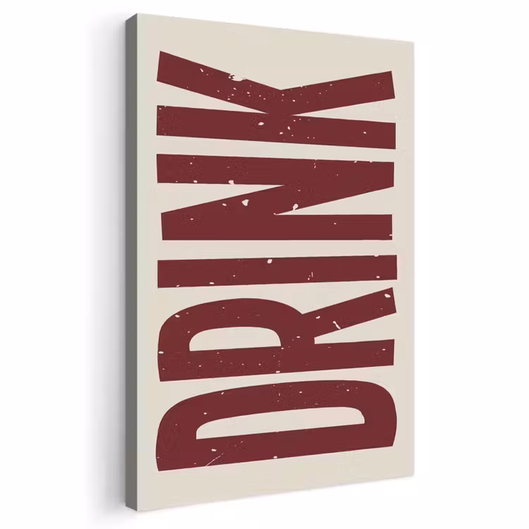 Canvas schilderij - Rood - Vintage - Decoratie - Japandi — 1