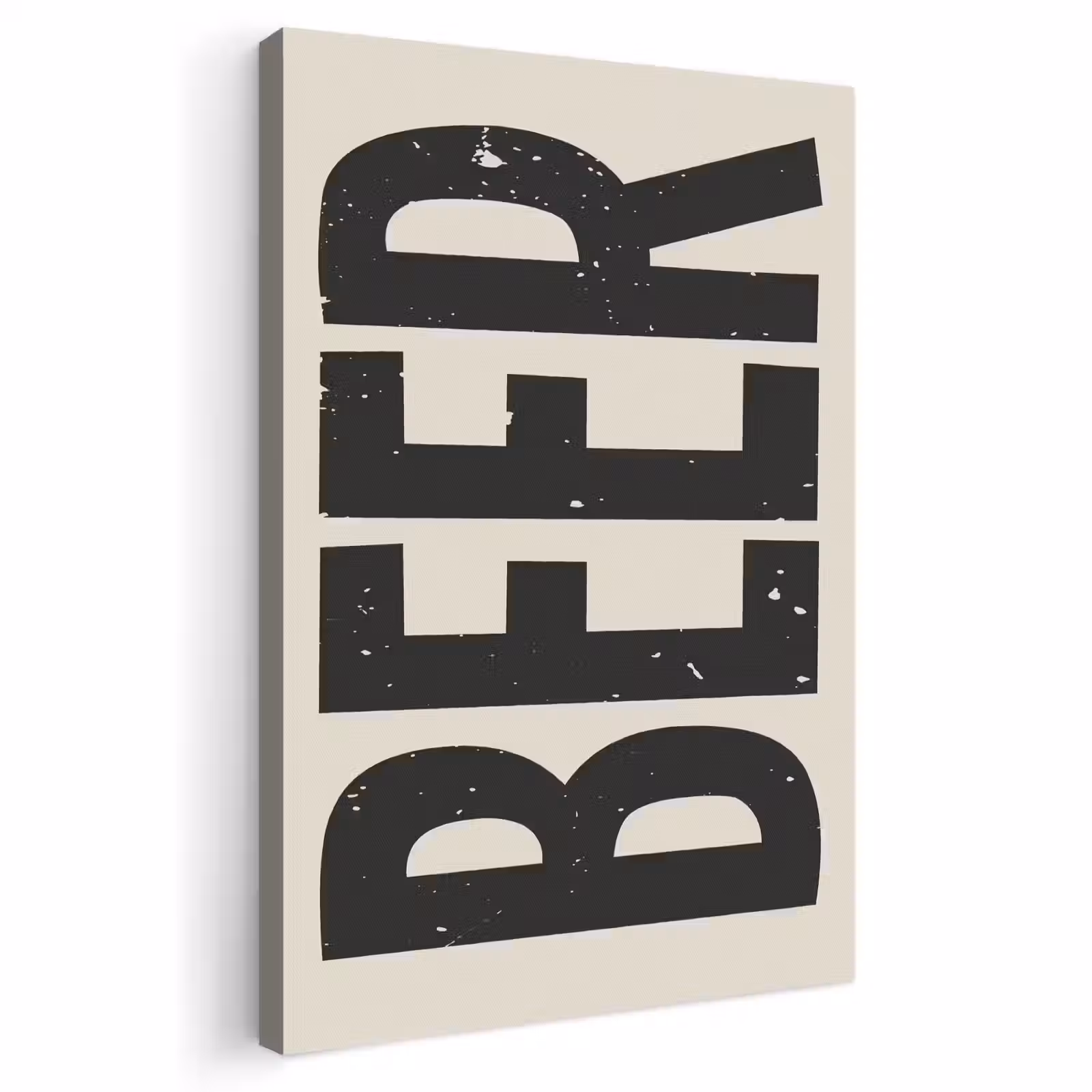Canvas schilderij - Beer - Vintage - Zwart - Beige — 1