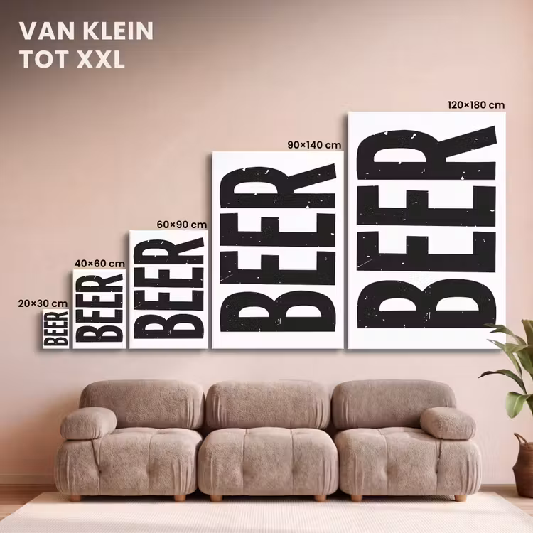 Canvas schilderij - Bier - Japandi - Decoratie - Zwart — 7