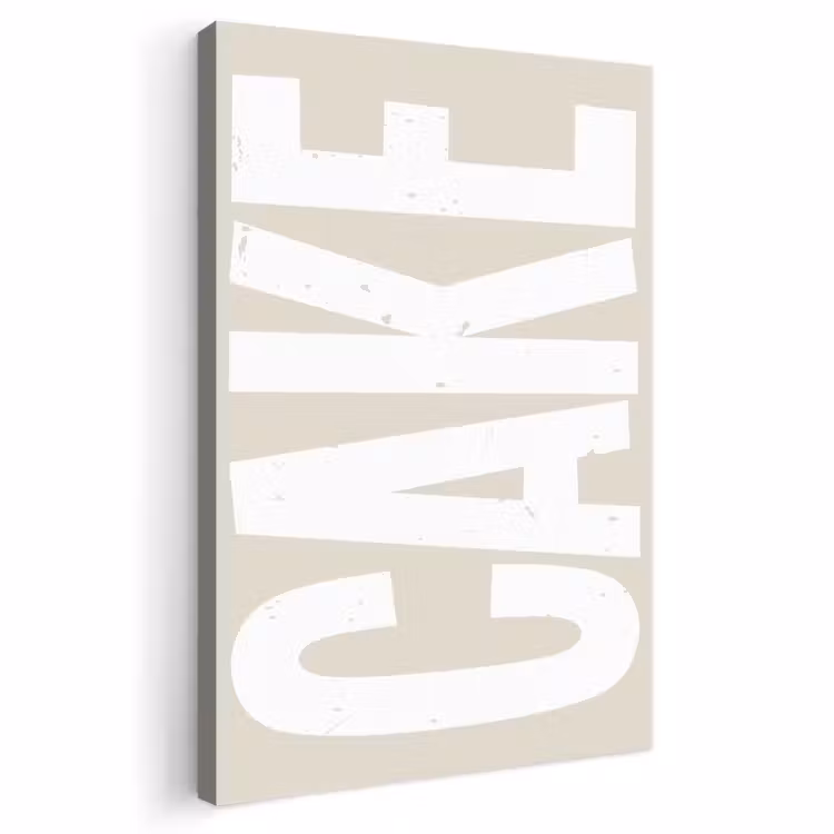 Canvas schilderij - Cake - Woord - Japandi - Wit — 1