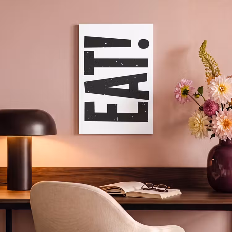 Canvas schilderij - Decoratie - Eten - Zwart - Wit — 6