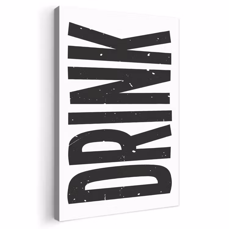 Canvas schilderij - Drink - Zwart - Wit - Decoratie — 1