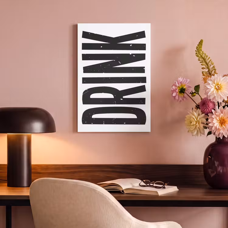 Canvas schilderij - Drink - Zwart - Wit - Decoratie — 6