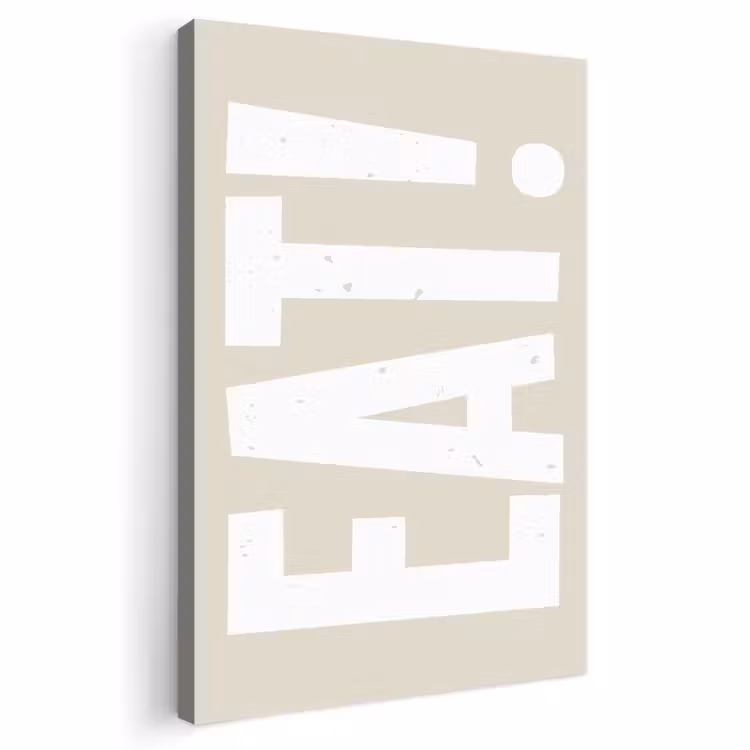 Canvas schilderij - Eten - Decoratie - Beige - Wit — 1