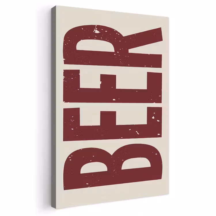 Canvas schilderij - Japandi - Beer - Red - Retro — 1