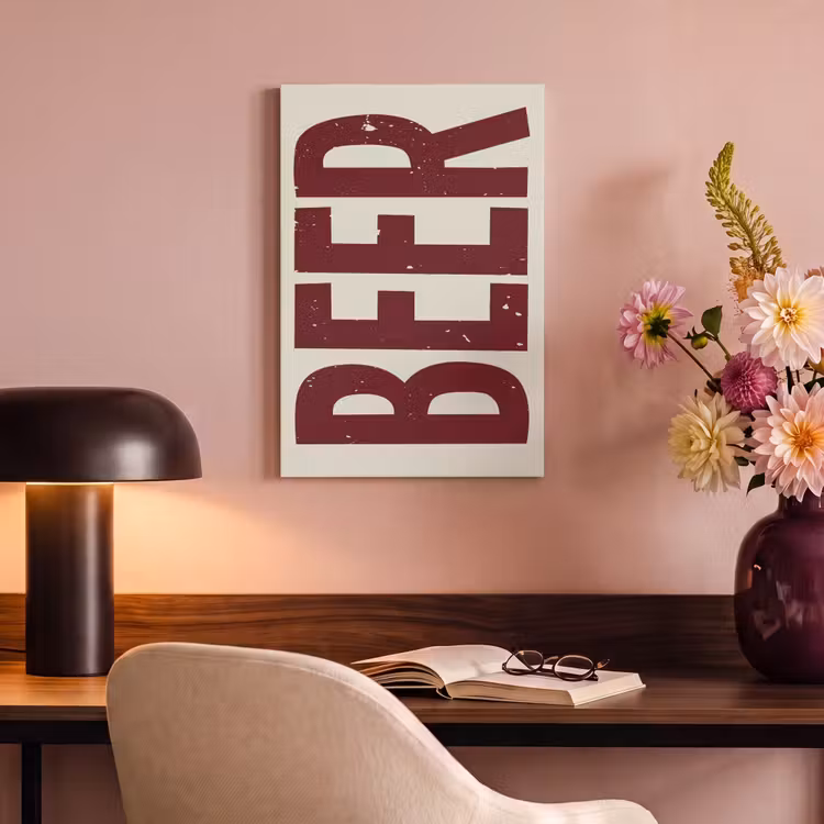 Canvas schilderij - Japandi - Beer - Red - Retro — 6