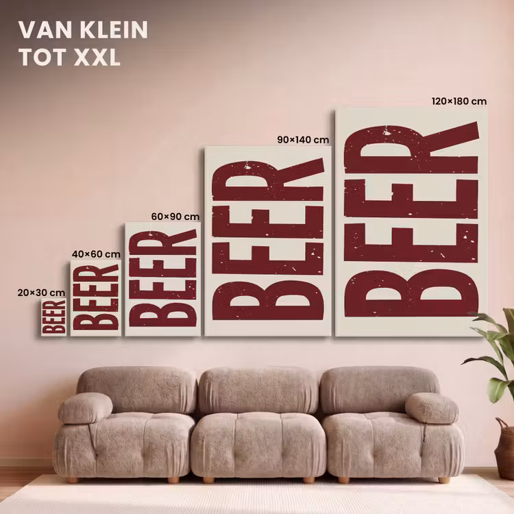 Canvas schilderij - Japandi - Beer - Red - Retro — 7