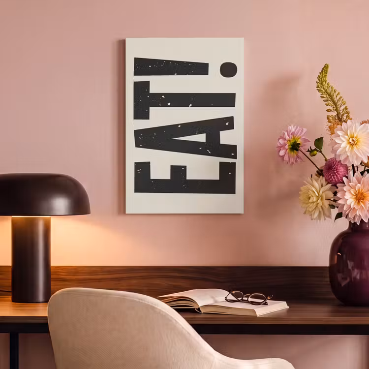 Canvas schilderij - Eten - zwart - Japandi - Wit — 6