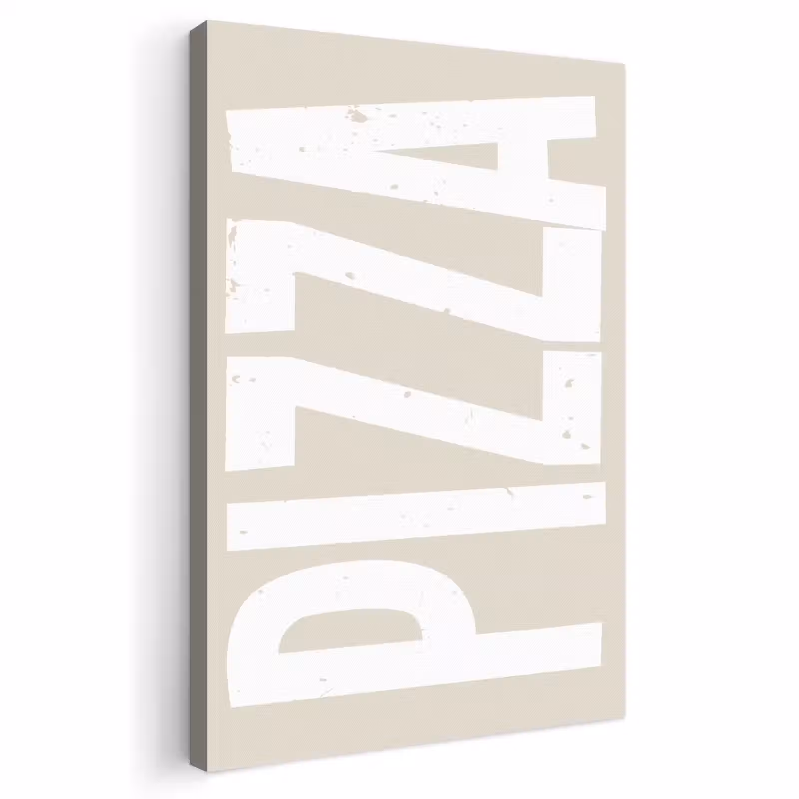 Canvas schilderij - Pizza - Decoratie - Japandi - Wit — 1